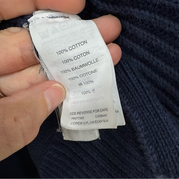 J. Crew Rib Front Knit Open Cardigan Blue Sz XS 100% cotton beach sweater - Picture 3 of 4